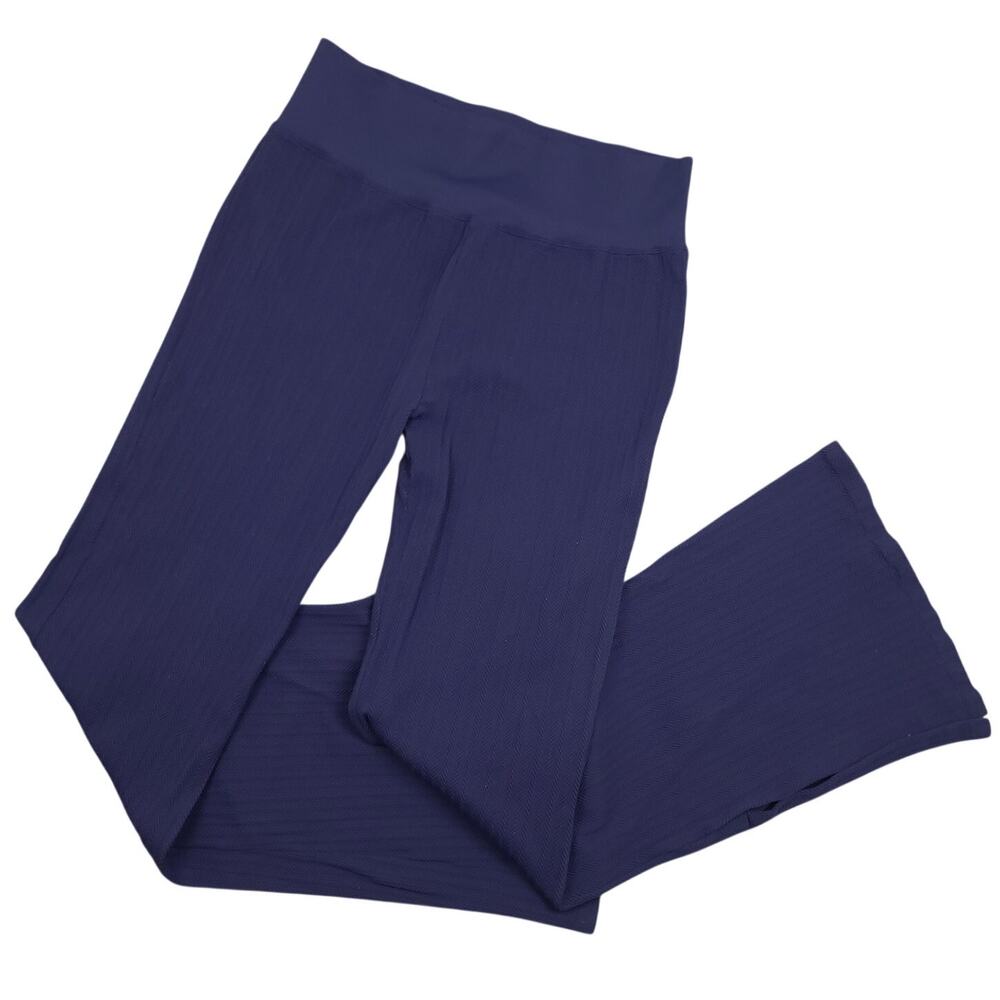 Victoria’s Secret PINK Ribbed Wide Leg Leggings XXL Casual Lounge Pants Blue